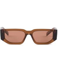 Prada - Rectangle-Frame Triangle-Logo Sunglasses - Lyst