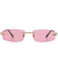 Cartier - Rectangle-Frame Sunglasses - Lyst