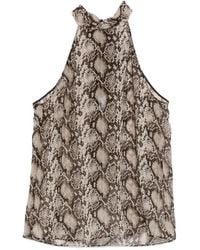 Nili Lotan - Snake-Pattern Halter-Neck Top - Lyst