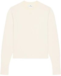 Courreges - Gerippter Pullover Mit Logo-Patch - Lyst