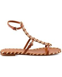 Gianvito Rossi - Whipstitch-Trim Ankle-Strap Sandals - Lyst