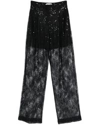 Alberta Ferretti - Pantalones De Encaje Con Lentejuelas - Lyst
