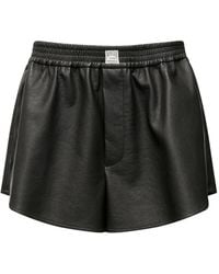 MM6 by Maison Margiela - Elasticated-Waist Faux-Leather Shorts - Lyst