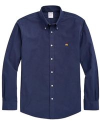 Brooks Brothers - Logo-Embroidered Long-Sleeve Shirt - Lyst