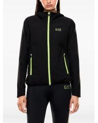 EA7 - Hooded Zip-Front Jacket - Lyst
