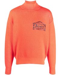 Aries - Embroidered-logo Roll Neck Jumper - Lyst