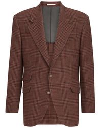 Brunello Cucinelli - Blazer Sur Mesure Prince De Galles En Cachemire - Lyst