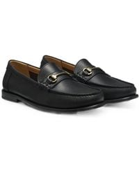 BOSS - Bit-Detail Grained-Leather Boat Shoes - Lyst