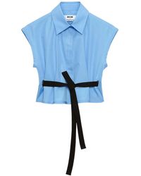 MSGM - Belted Blouse - Lyst