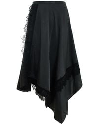 3.1 Phillip Lim - Lace-Trim Handkerchief-Hem Midi Skirt - Lyst