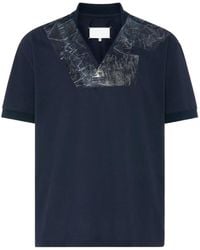 Maison Margiela - Tape-Detail V-Neck Polo Shirt - Lyst