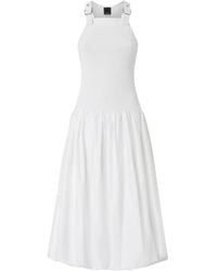Pinko - Buckle-Strap Gathered Midi Dress - Lyst