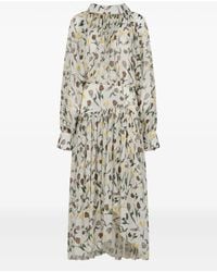 Marni - Jurk Met Bloemenprint En Ruches - Lyst
