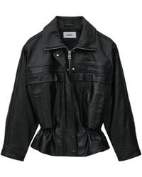 Ba&sh - Kassia Peplum Leather Jacket - Lyst