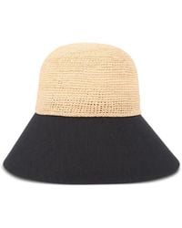Helen Kaminski - Casquette Blaise En Raphia À Empiècement En Lin - Lyst