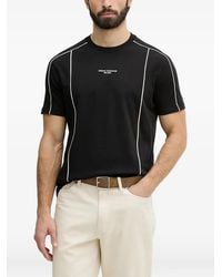 ARMANI EXCHANGE - Piping-Detail Logo-Print T-Shirt - Lyst