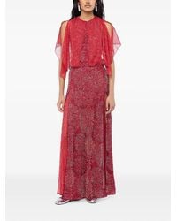 Rabanne - Crepe Top With Pearl Embroidery - Lyst