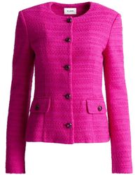 St. John - Buttoned Tweed Jacket - Lyst