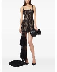 GIUSEPPE DI MORABITO - Lace-Overlay Corset-Style Mini Dress - Lyst
