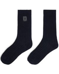 Sandro - Rhinestone-Embellished Ribbed Socks - Lyst