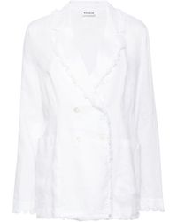 P.A.R.O.S.H. - Double-breasted Linen Blazer - Lyst