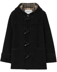 Burberry - Check Wollen Donsjas Met Capuchon - Lyst