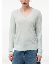 HUGO - Ribbed-Knit V-Neck Sweater - Lyst
