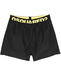 DSquared² - Logo Waistband Beach Shorts - Lyst