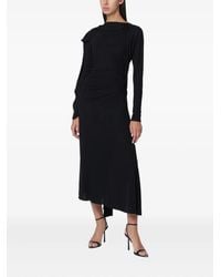 Victoria Beckham - Draped Long-Sleeve Midi Dress - Lyst