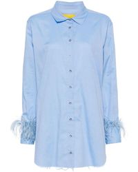 Marques'Almeida - Feather-trim Cotton-poplin Shirt - Lyst