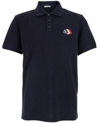 Moncler - Polo Con Parche Del Logo - Lyst