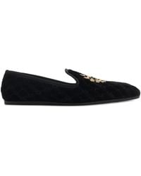 Burberry - Quilted Crest-Embroidery Loafers - Lyst