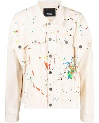 Mostly Heard Rarely Seen - Paint-embroidered Denim Jacket - Lyst