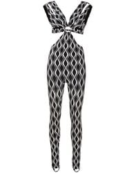 Amir Slama - Cut-Out Wave-Print Jumpsuit - Lyst