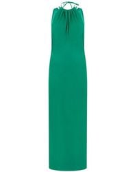 Alberta Ferretti - Ruffled Halterneck Maxi Dress - Lyst