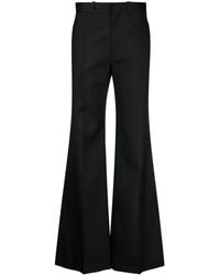 Chloé - Flared Silk Blend Wool Trousers - Lyst