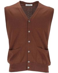 Al Duca d'Aosta - Button-Up V-Neck Knitted Vest - Lyst