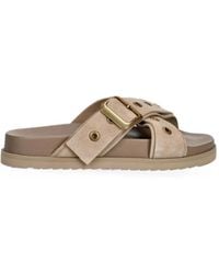 AllSaints - Suki Eyelet-Embellished Crossover Sandals - Lyst