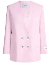 Patou - Double-Breasted Collarless Blazer - Lyst