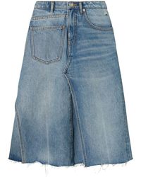 Tory Burch - Deconstructed-design Cotton Denim Skirt - Lyst