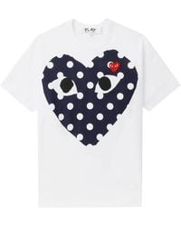 COMME DES GARÇONS PLAY - Heart-Print Cotton T-Shirt - Lyst