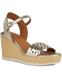 Geox - 75Mm Ponza Ankle-Strap Cut-Out Wedge Sandals - Lyst