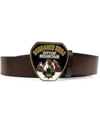 DSquared² - Ceinture En Cuir À Plaque Logo - Lyst