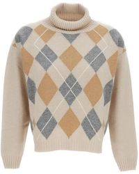 Lorena Antoniazzi - Pull À Losanges Et Col Roulé - Lyst