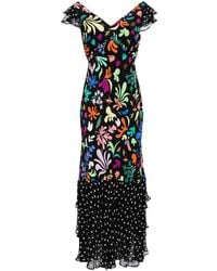 RIXO London - Ossy Silk Maxi Dress - Lyst