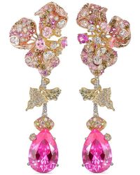 Anabela Chan - Pendientes Blush Orchid en oro rosa de 18 ct con diamante y zafiro - Lyst