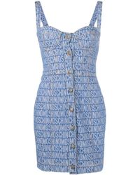 Moschino - Mini-jurk Met Monogramprint - Lyst