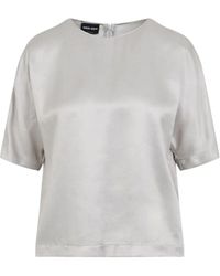 Giorgio Armani - Ash Shirt With Discreet Rear Zip Fastening - Lyst