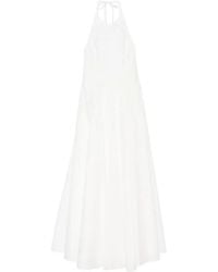 Brunello Cucinelli - Techno Cotton Poplin Halterneck Dress - Lyst