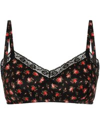 Dolce & Gabbana - Floral-Print Lace Bra - Lyst